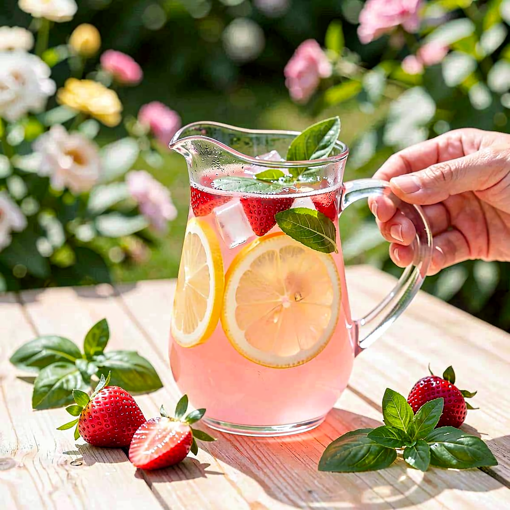 Recipe for: Lemonade with Polish Strawberries and Fresh Basil - photo 1