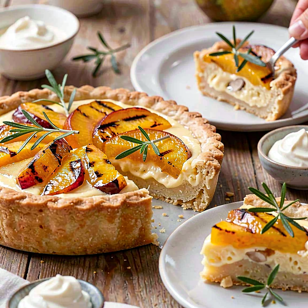 Recipe for: Butter tart with grilled peaches and rosemary - photo 1