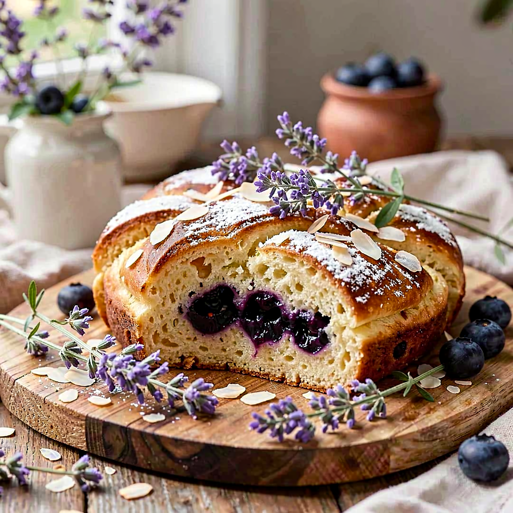 Recipe for: Yeast cake with wild blueberries and a hint of lavender - photo 1
