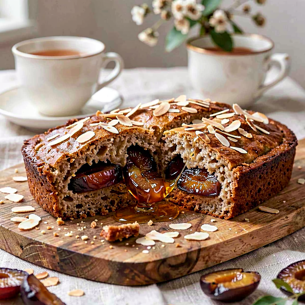 Recipe for: Spelt cake with grilled plums and linden honey - photo 1