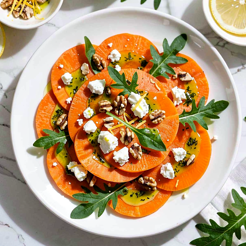Recipe for: Carpaccio of young carrots with tarragon oil - photo 1