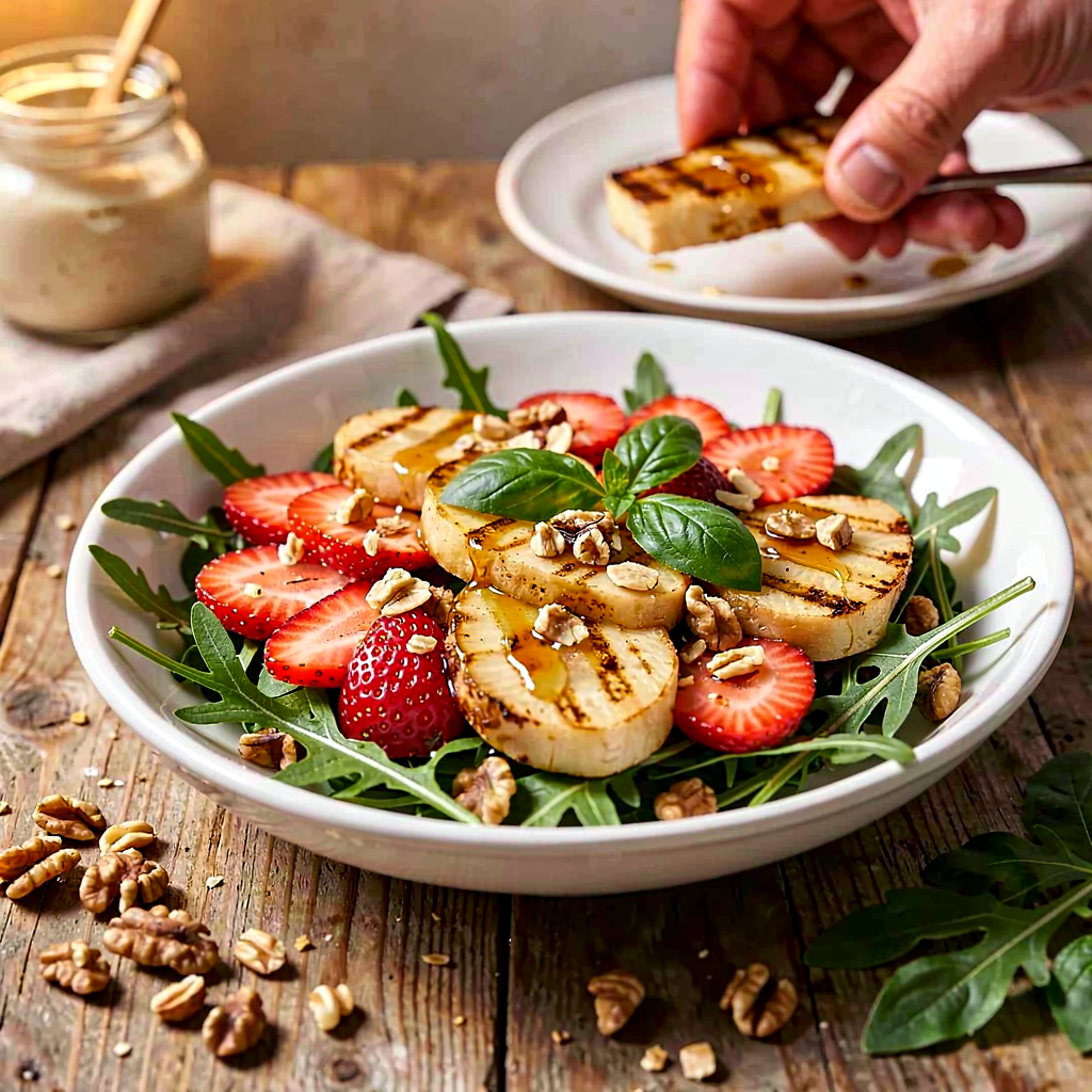 Recipe for: Strawberry, arugula, and grilled oscypek salad - photo 1