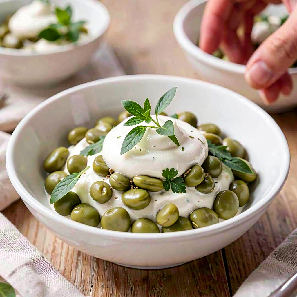Recipe for: Young Broad Bean Cream with Tarragon Foam - photo 1