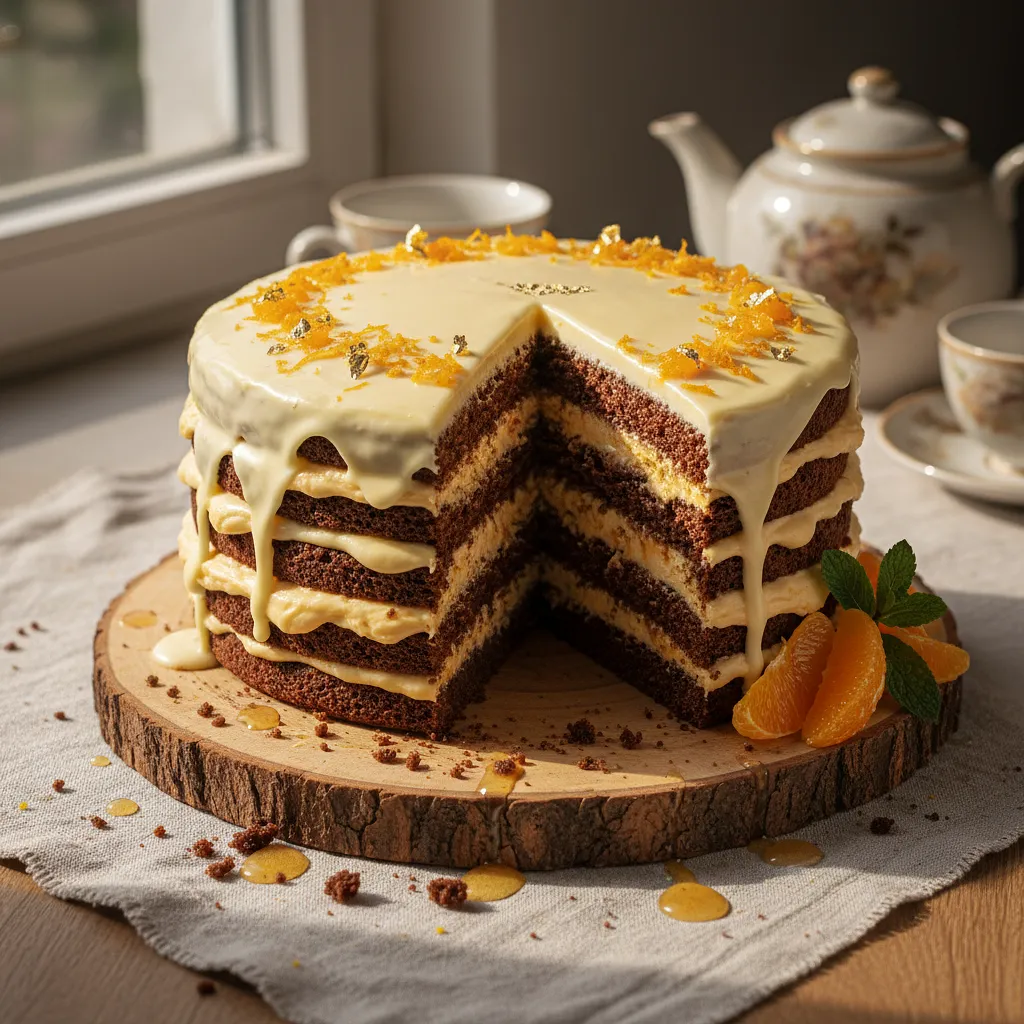 Recipe for: Spartak Cake with White Chocolate and Orange Cream - photo 1