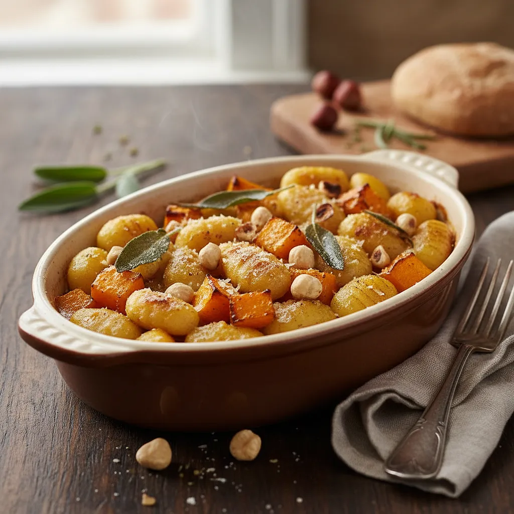 Przepis na: Pieczone Gnocchi z Dynią, Szałwią i Orzechami Laskowymi w Maślanym Sosie - zdjęcie 1