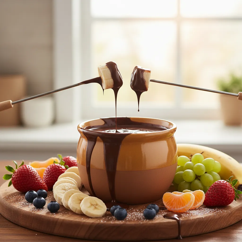 Przepis na: Czekoladowe fondue z owocami - zdjęcie 1