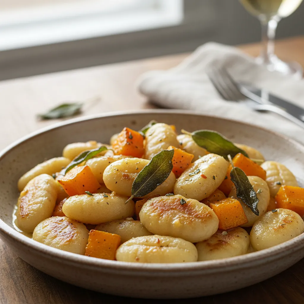 Creamy gnocchi with browned butter, sage, and butternut squash - photo 1