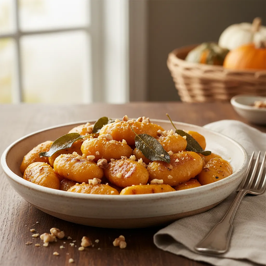 Recipe for: Velvety Pumpkin Gnocchi with Sage Butter and Toasted Walnuts - photo 1