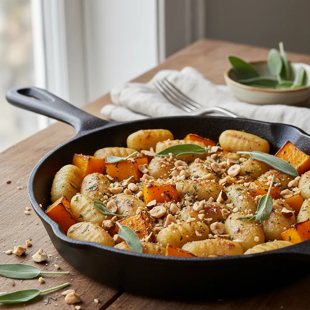 Recipe for: Pieczone Gnocchi z Dynią Piżmową, Szałwią i Chrupiącymi Orzechami Laskowymi - photo 1