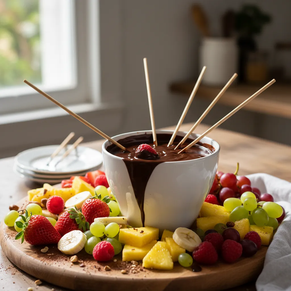 Przepis na: Czekoladowe fondue z owocami - zdjęcie 1