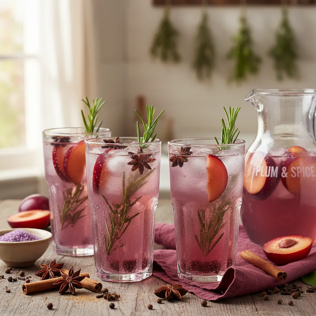 Przepis na: Lemoniada Śliwkowo-Rozmarynowa z Nutą Korzenną - zdjęcie 1