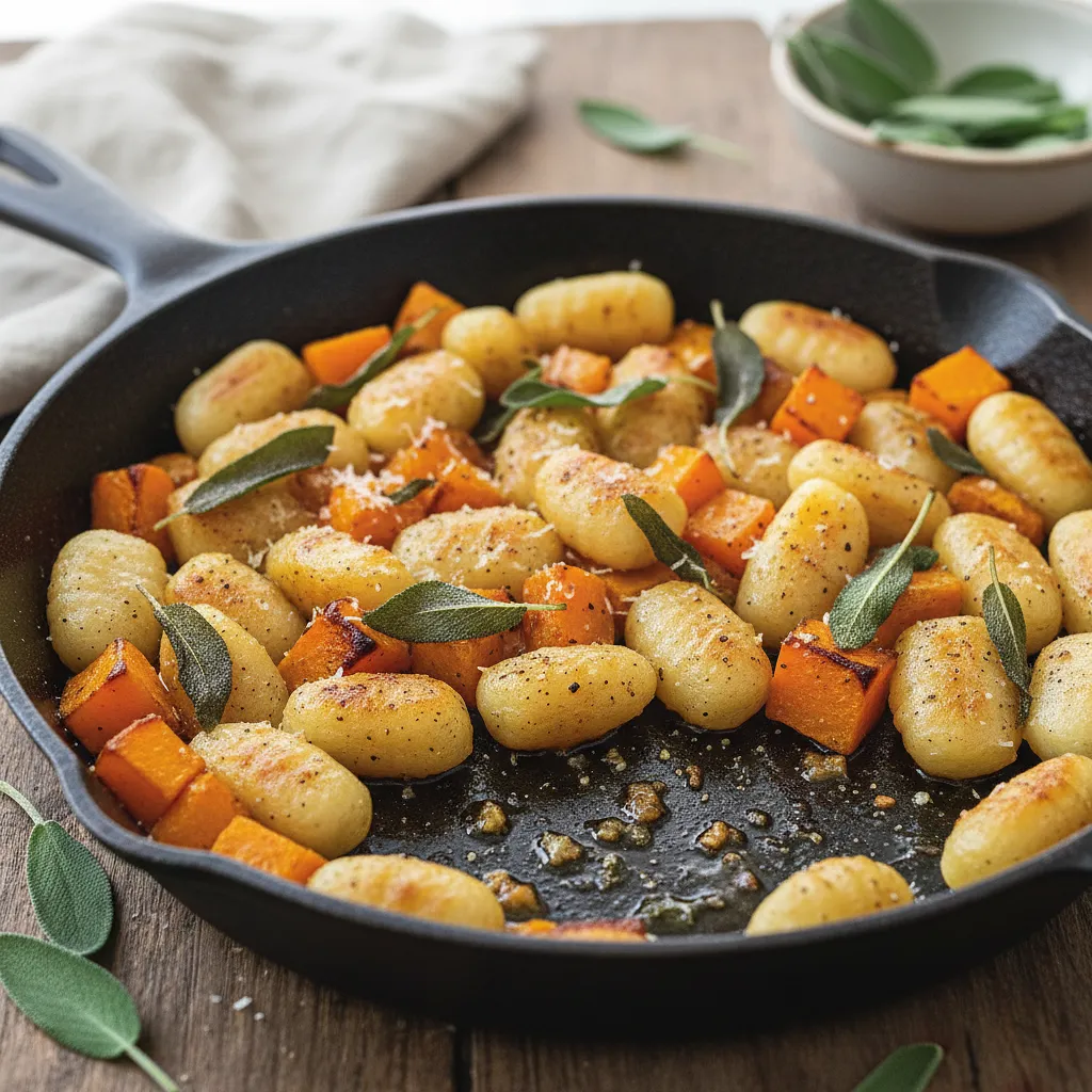 Przepis na: Pieczone Gnocchi z Dynią, Szałwią i Orzechowym Masłem - zdjęcie 1