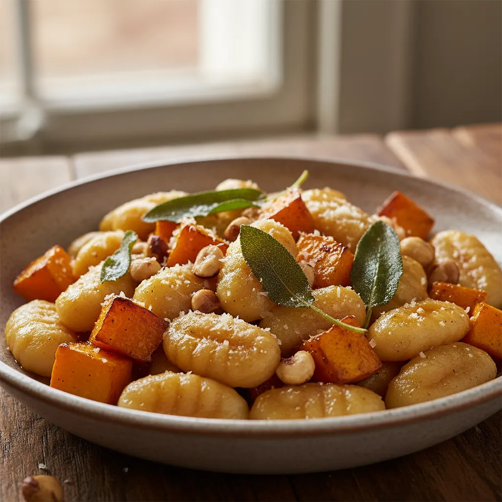 Kremowe gnocchi z pieczoną dynią, szałwią i orzechami laskowymi - zdjęcie 1