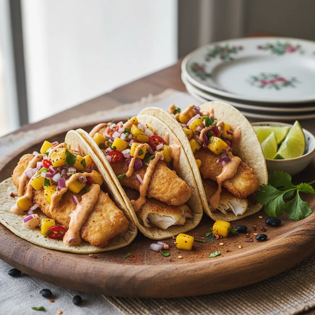 Recipe for: Fish Tacos with Mango and Chili Salsa - photo 1