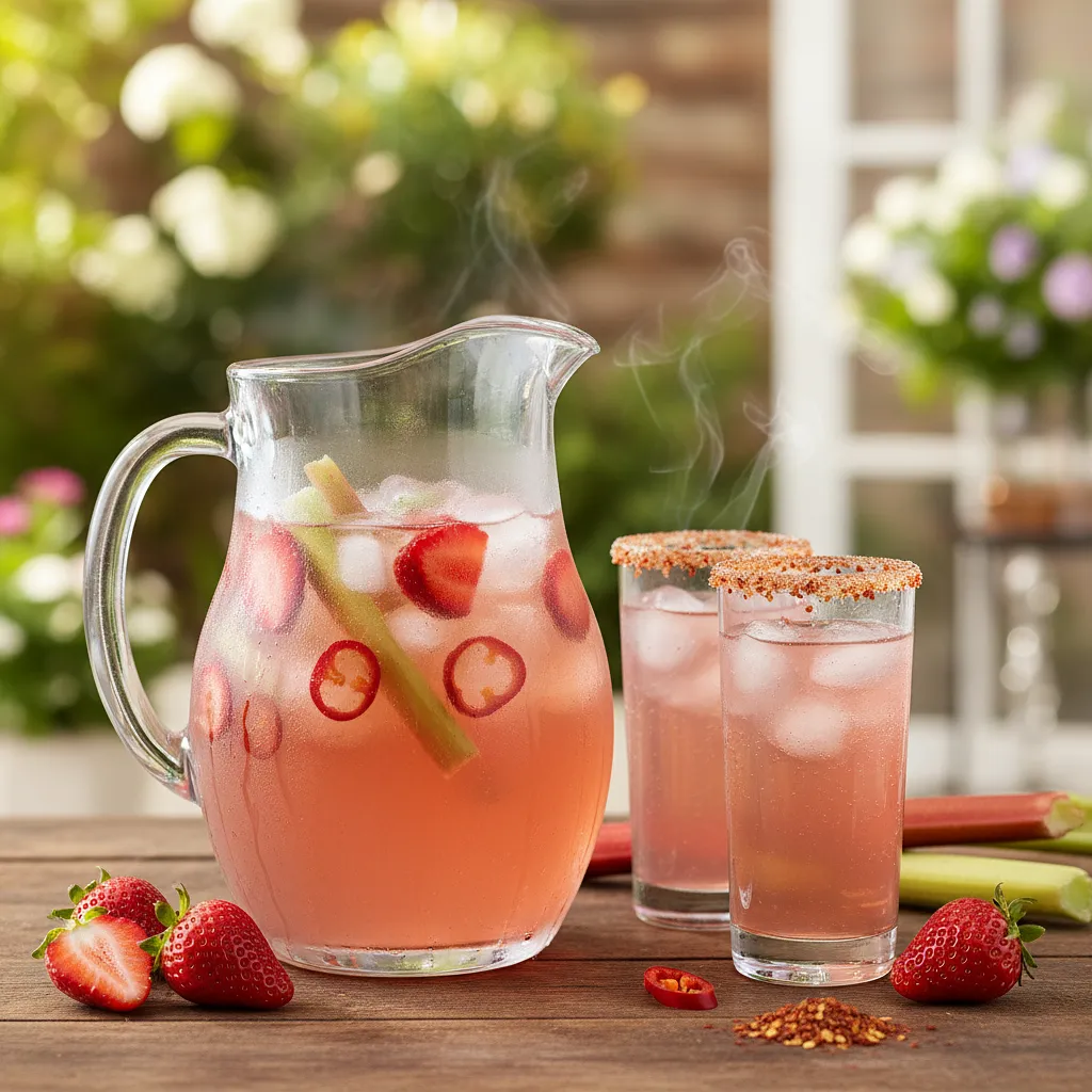 Lemoniada rabarbarowo-truskawkowa z nutą korzenną - zdjęcie 1