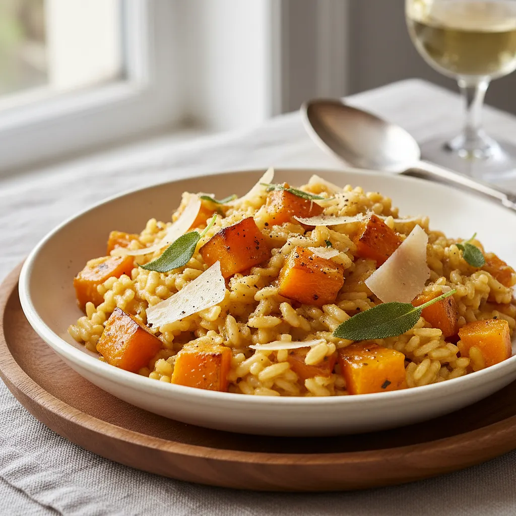 Przepis na: Kremowe risotto z pieczoną dynią, szałwią i parmezanem - zdjęcie 1