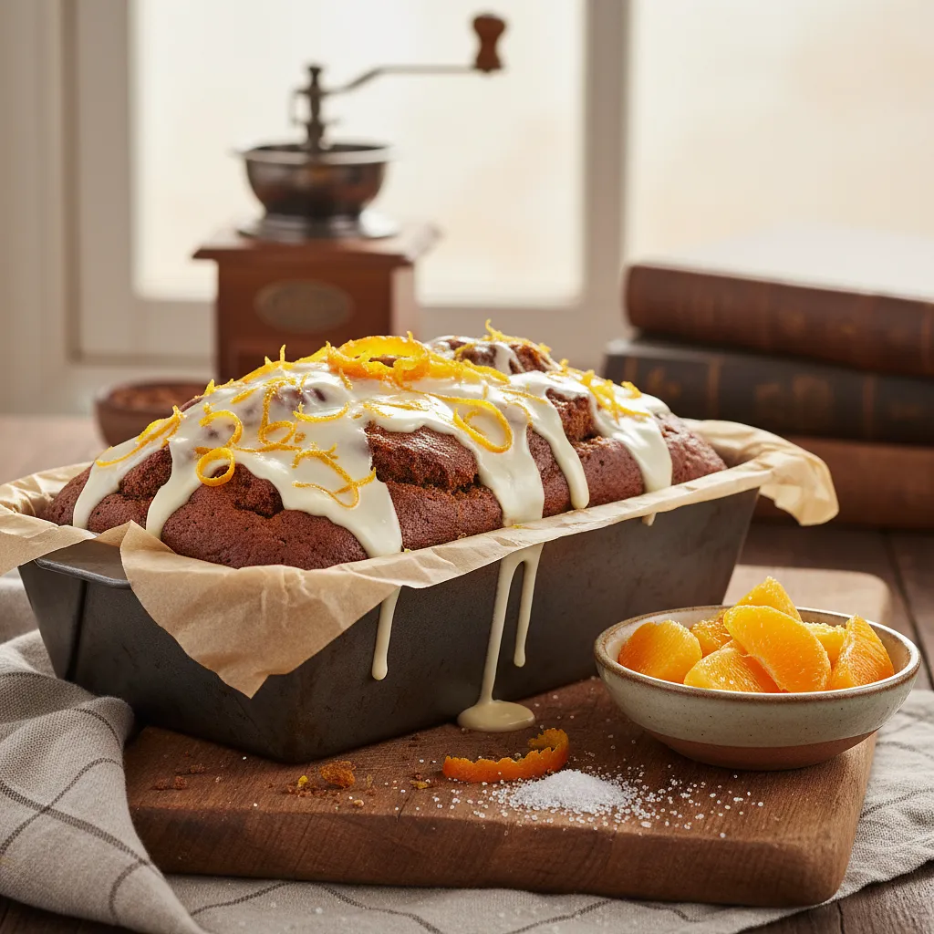 Moist Spiced Gingerbread with a Hint of Orange and White Chocolate Glaze - photo 1