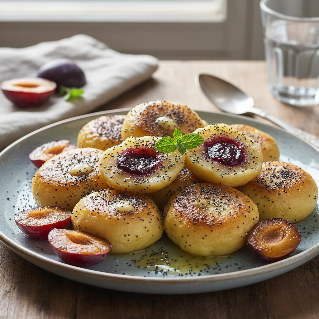 Czech potato dumplings with plums and poppy seeds (Bramborové knedlíky se švestkami) - photo 1