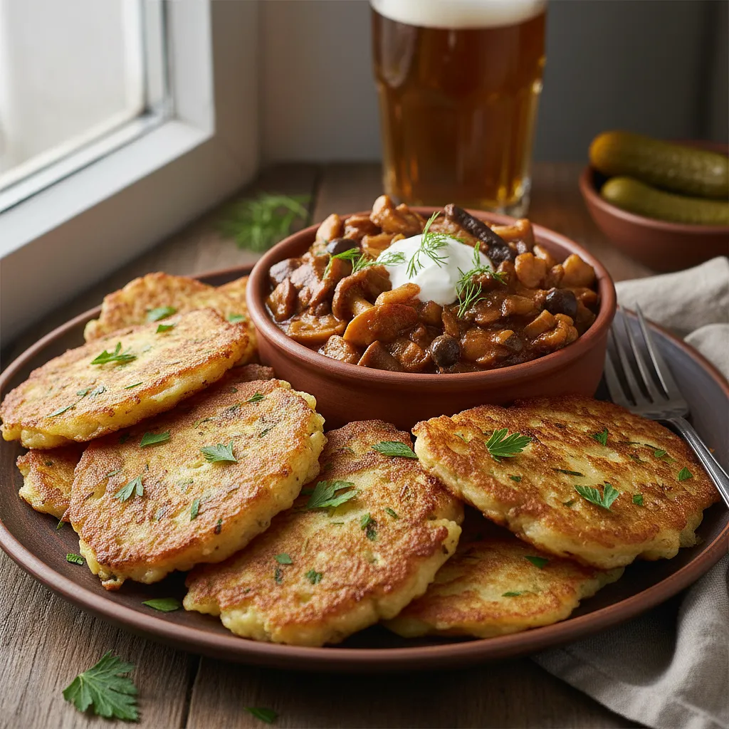 Czech Potato Pancakes with Mushroom Goulash - photo 1