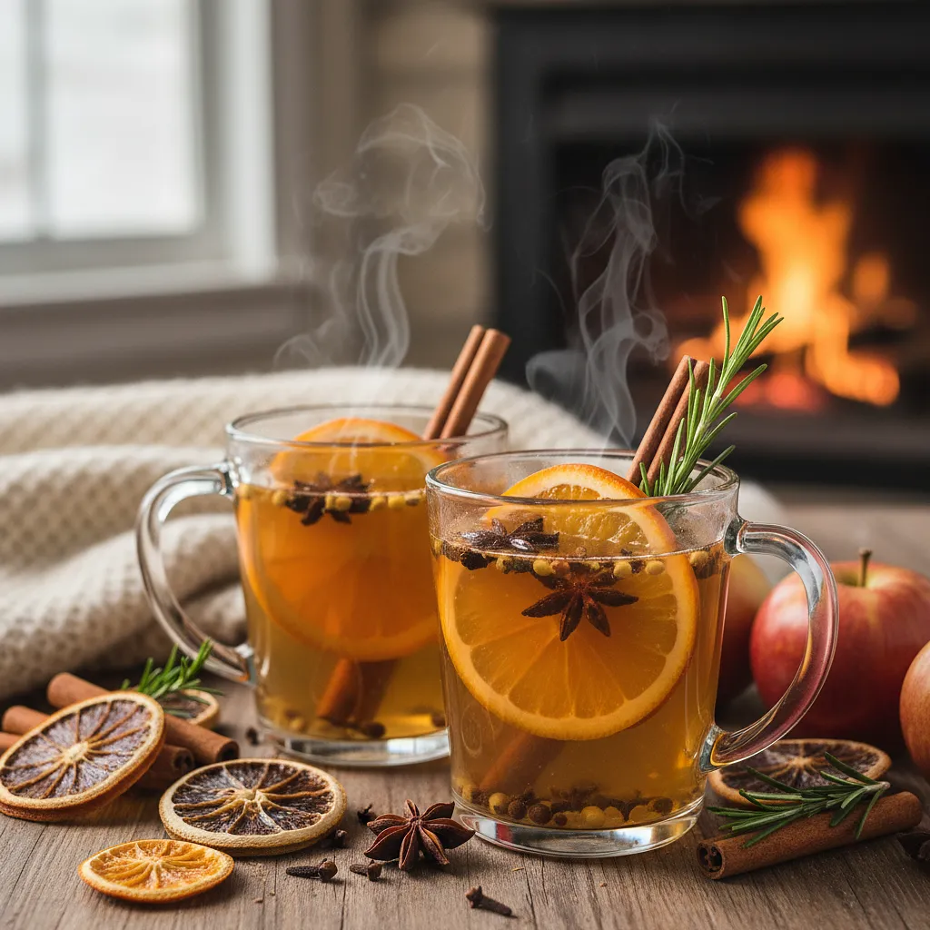 Spiced Apple Mulled Wine with Orange and Rosemary - photo 1
