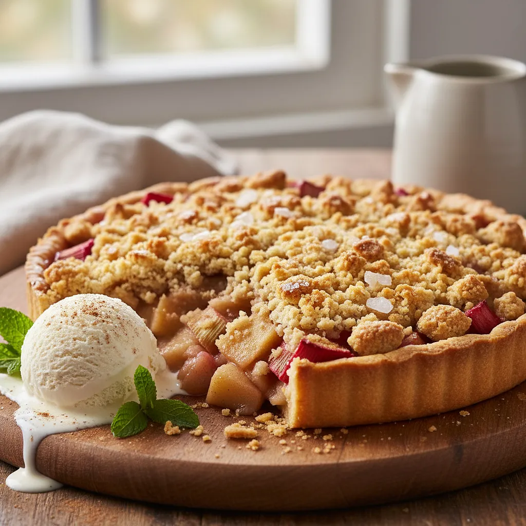 Spring Smile: Crumbly Pie with Rhubarb, Apples, and Vanilla Crumble - photo 1