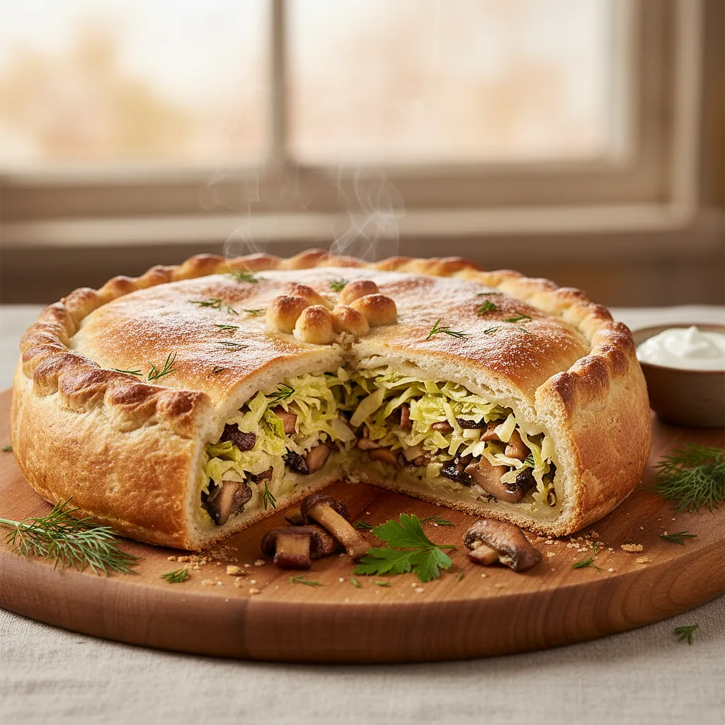 Kulebiak Wigilijny z Kapustą i Grzybami - zdjęcie 1