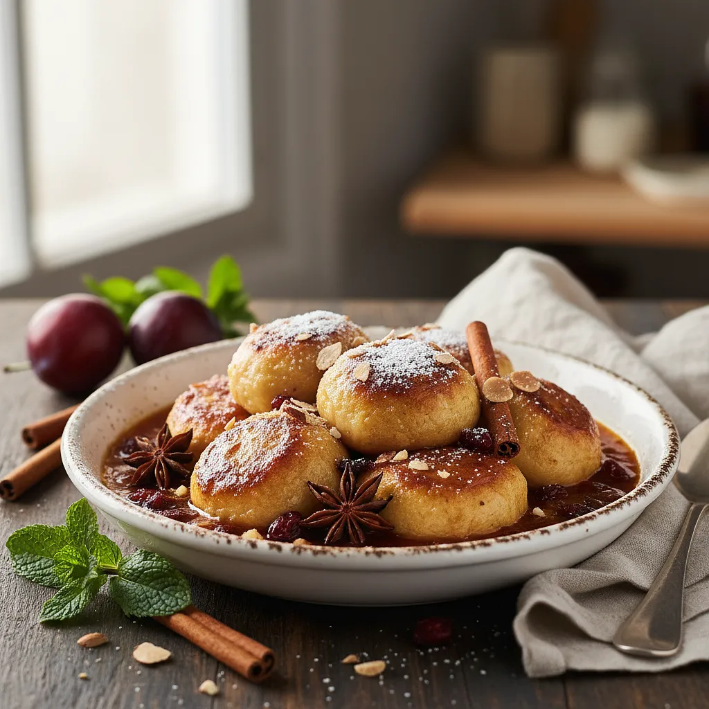 Recipe for: Plum Dumplings - Czech Potato Dumplings with Plums in Spicy Sauce - photo 1
