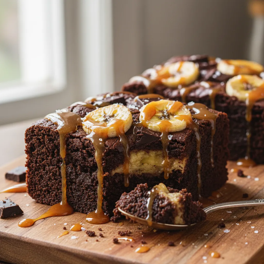 Recipe for: Banana Brownie with Double Chocolate and Salted Caramel - photo 1