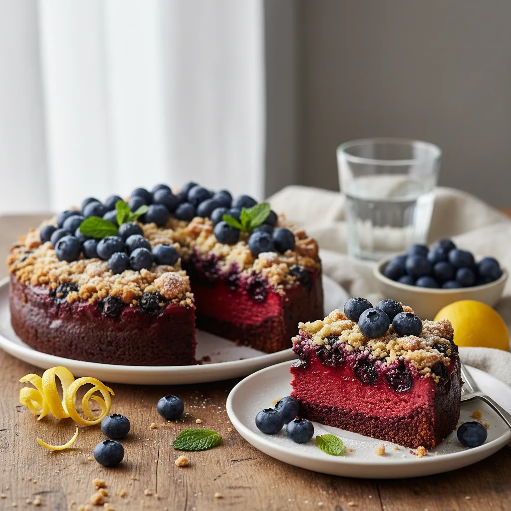 Recipe for: Velvety Yogurt Cake with Blueberries and Lemon Crumble - photo 1