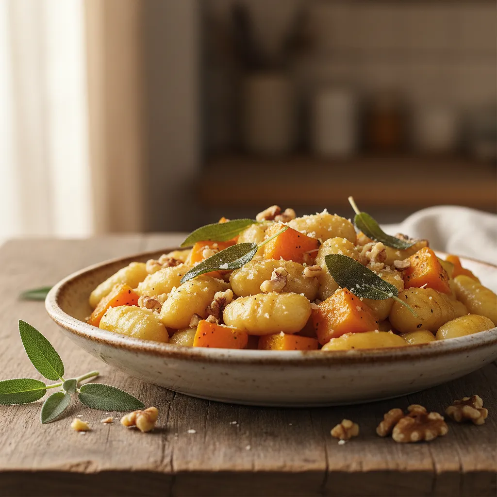 Przepis na: Kremowe gnocchi z pieczoną dynią, szałwią i orzechami włoskimi - zdjęcie 1