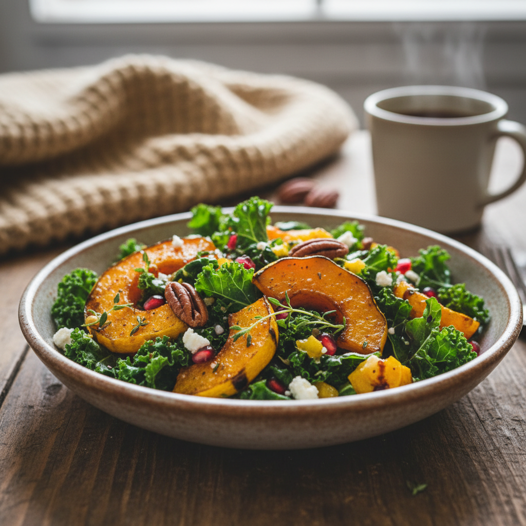 Jesienna Sałatka z Pieczoną Dynią Piżmową i Jarmużem - zdjęcie 1