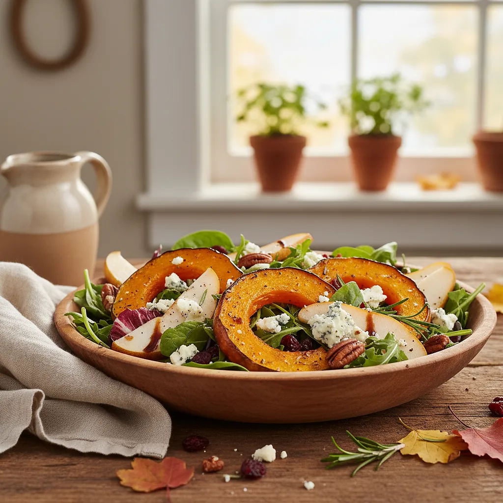 Jesienna Sałatka z Pieczoną Dynią, Gruszką i Serem Gorgonzola - photo 1