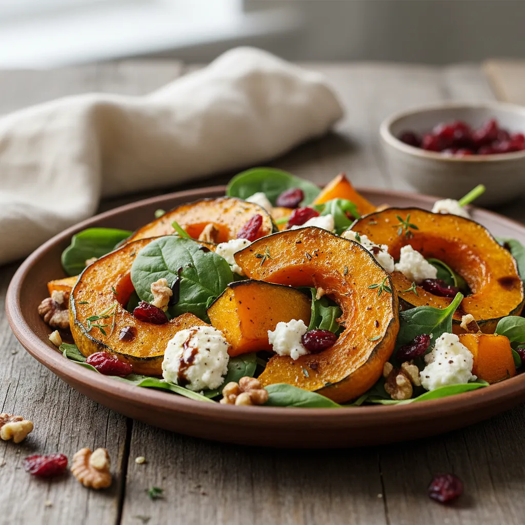 Ciepła Sałatka z Pieczoną Dynią, Kozim Serem i Żurawiną - photo 1