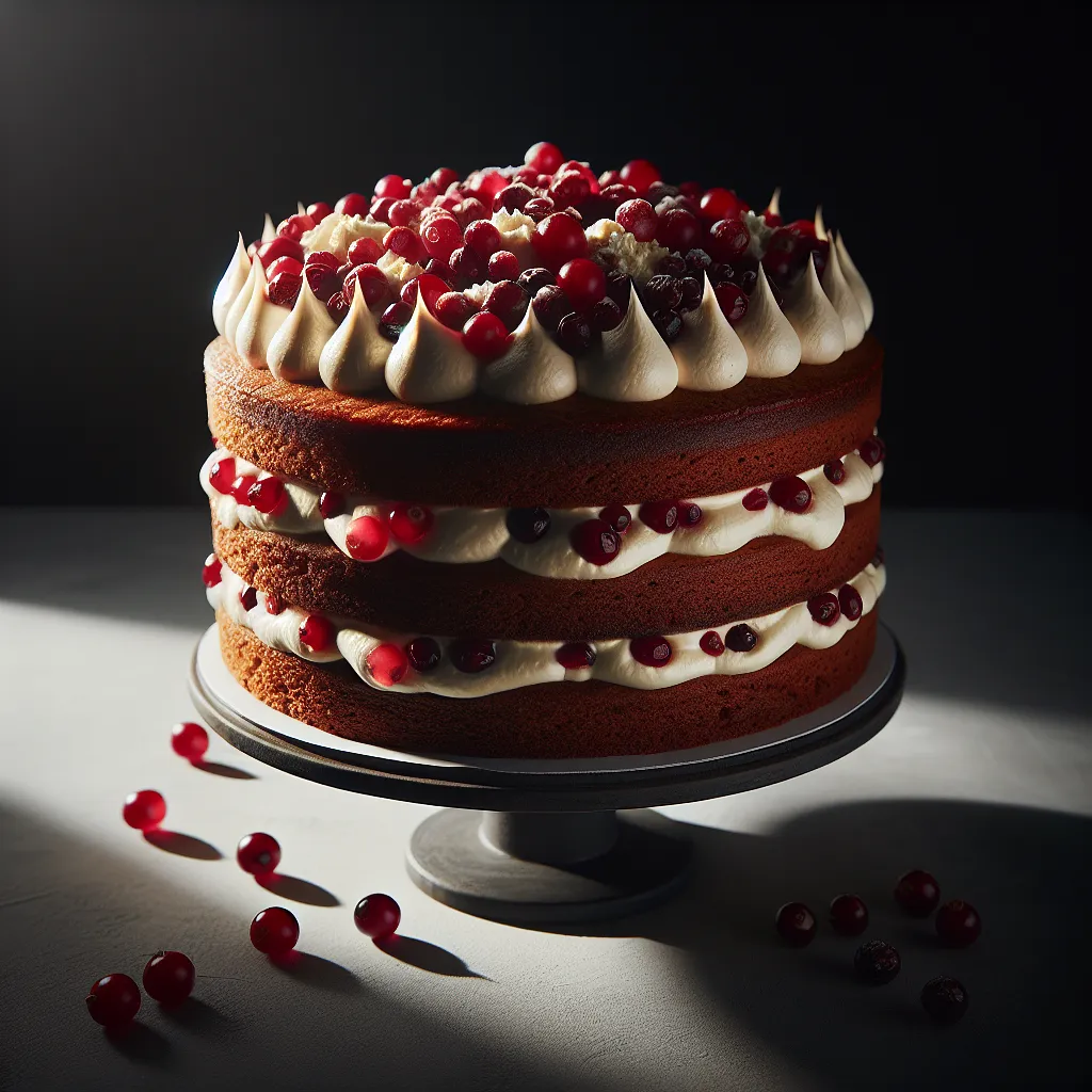 Gingerbread cake with cranberry and mascarpone cream (my style) - photo 1