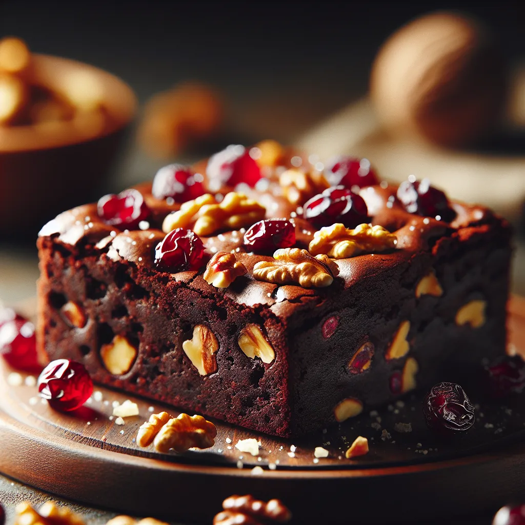 Recipe for: Moist brownie with cranberries, walnuts, and a hint of orange - photo 1