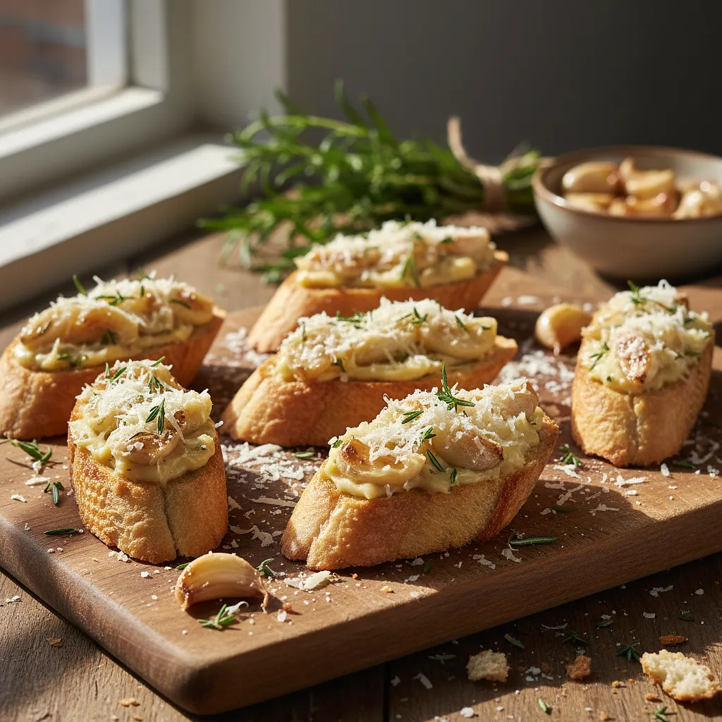 Crispy Baguettes with Roasted Garlic, Herbs, and Parmesan - photo 1
