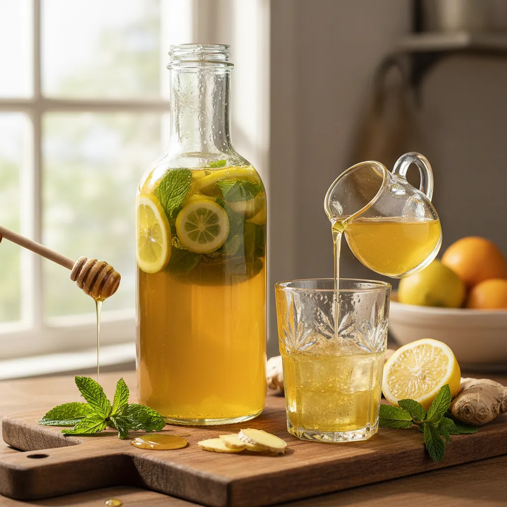 Przepis na: Domowy Syrop Miętowo-Cytrynowy z Nutą Imbiru - zdjęcie 1