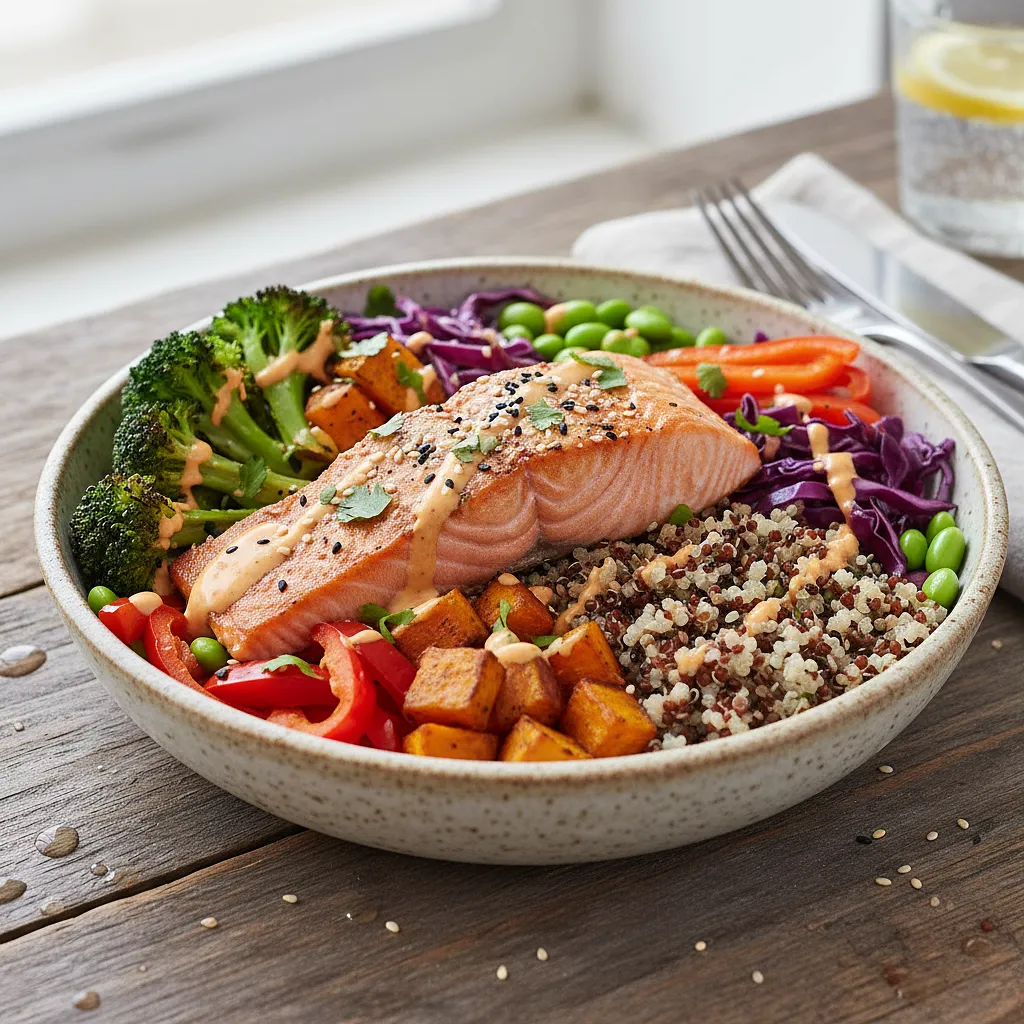 Athlete's Power Bowl with Salmon, Quinoa, and Vegetables - photo 1
