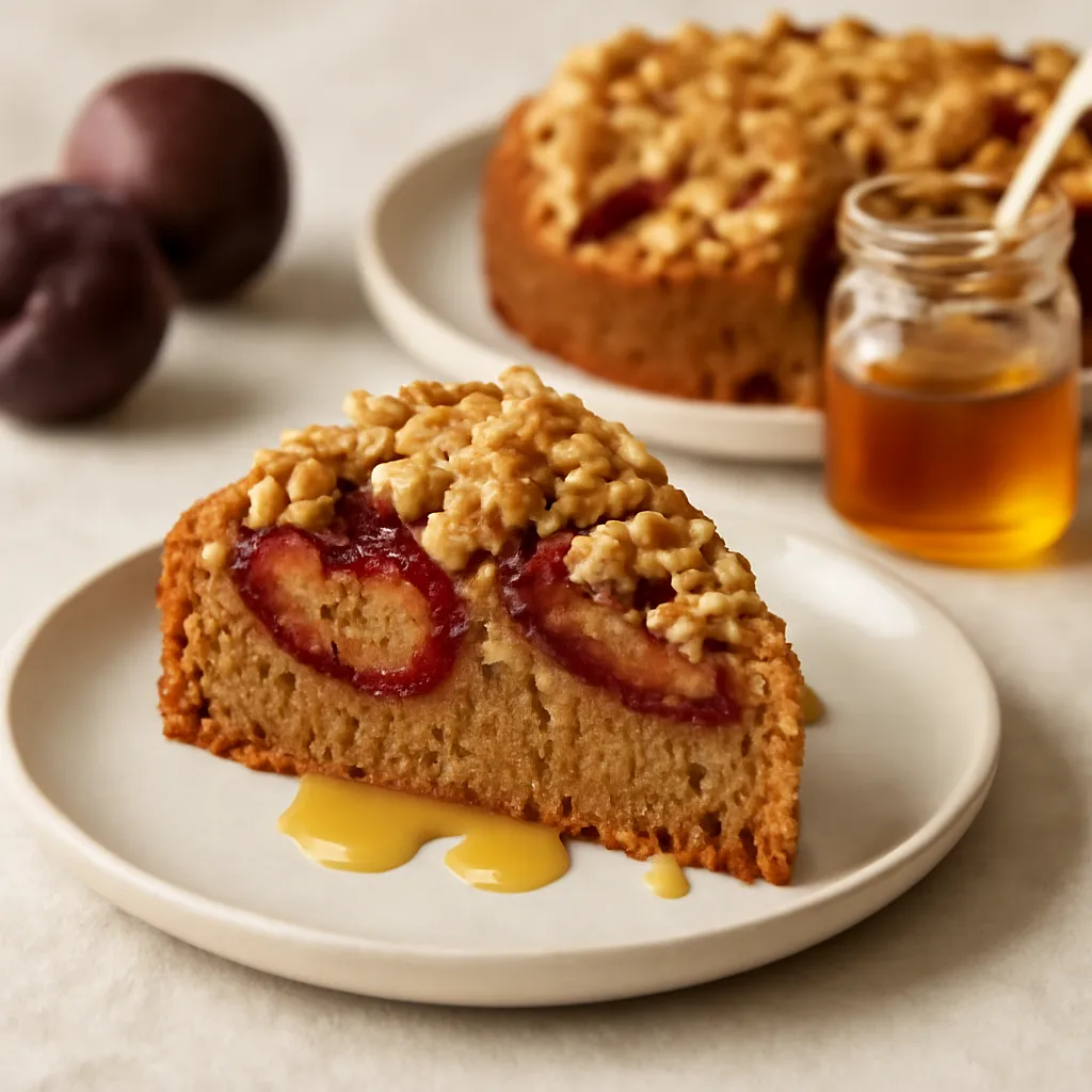 Recipe for: Spiced Plum Cake with Butter-Honey Crumble - photo 1