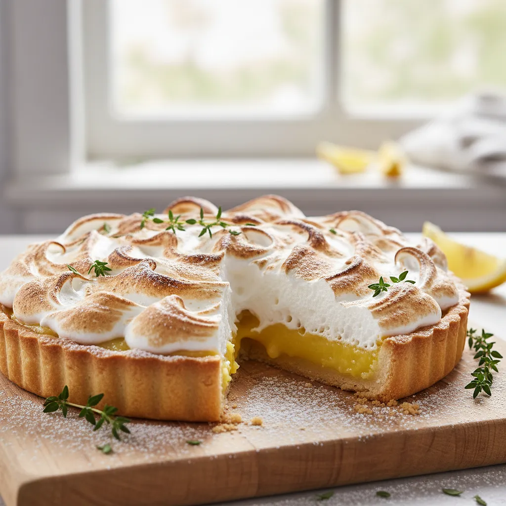 Lemon tart with Italian meringue and a hint of thyme - photo 1