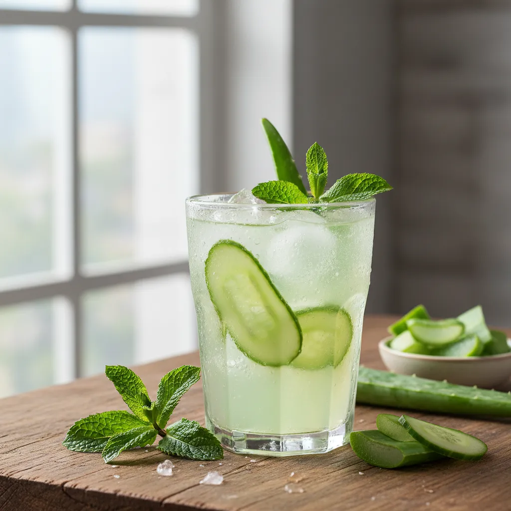 Recipe for: Refreshing Aloe Vera Elixir with Mint and Cucumber - photo 1