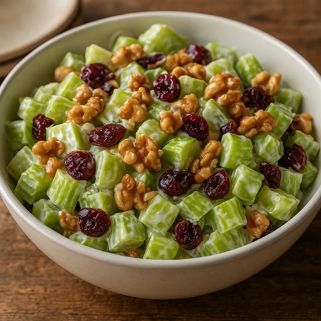 Creamy celery salad with toasted nuts and cranberries - photo 1