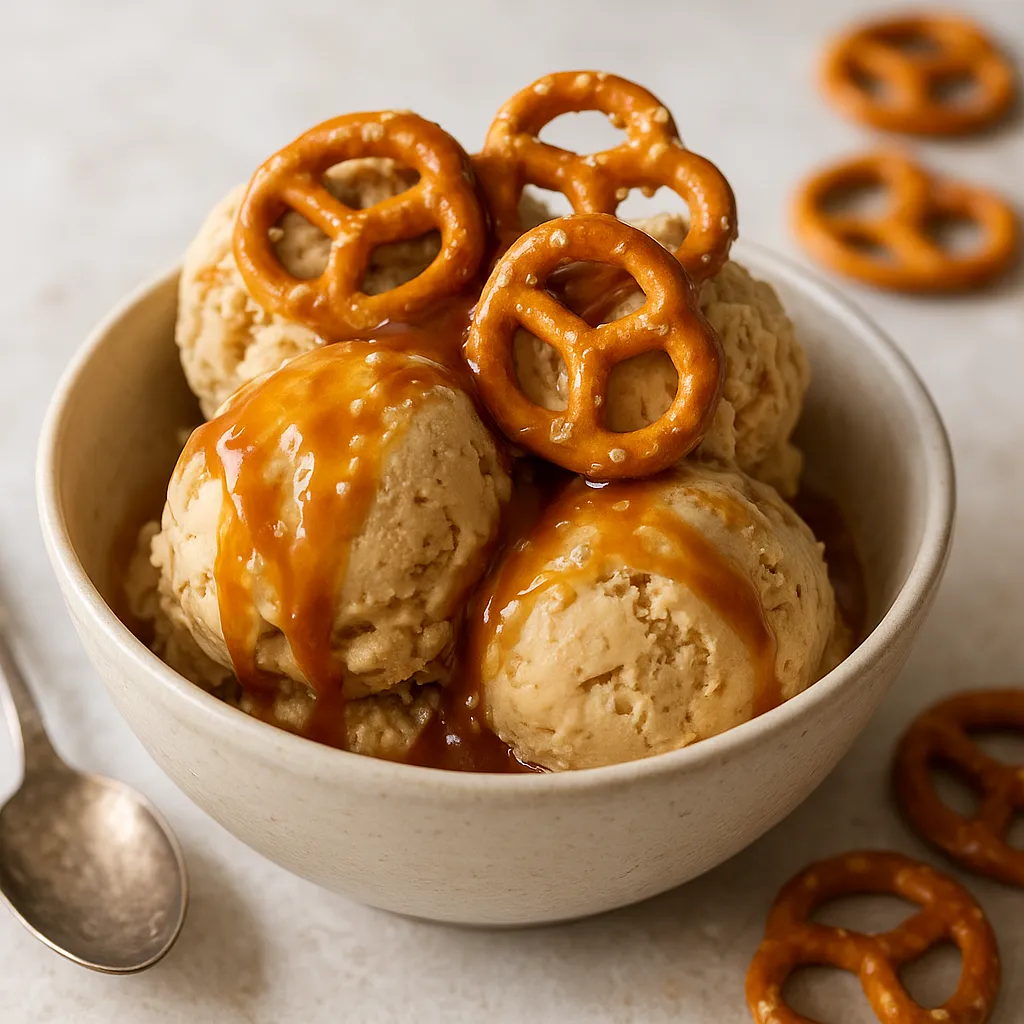 Homemade Ice Cream with Peanut Butter, Salted Caramel, and Pretzels - photo 1