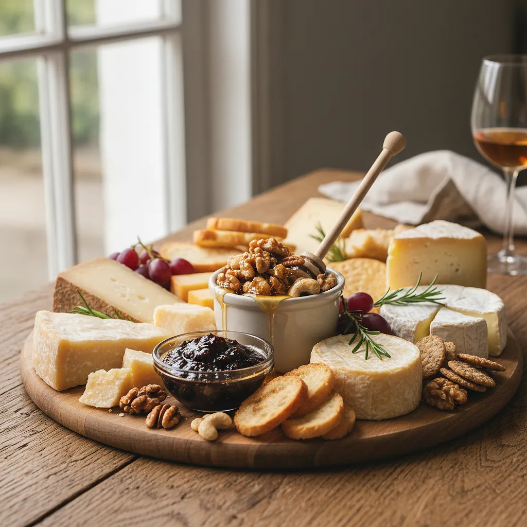 Cheese Board 'Journey through Europe' with Homemade Fig Jam and Nuts in Honey - photo 1