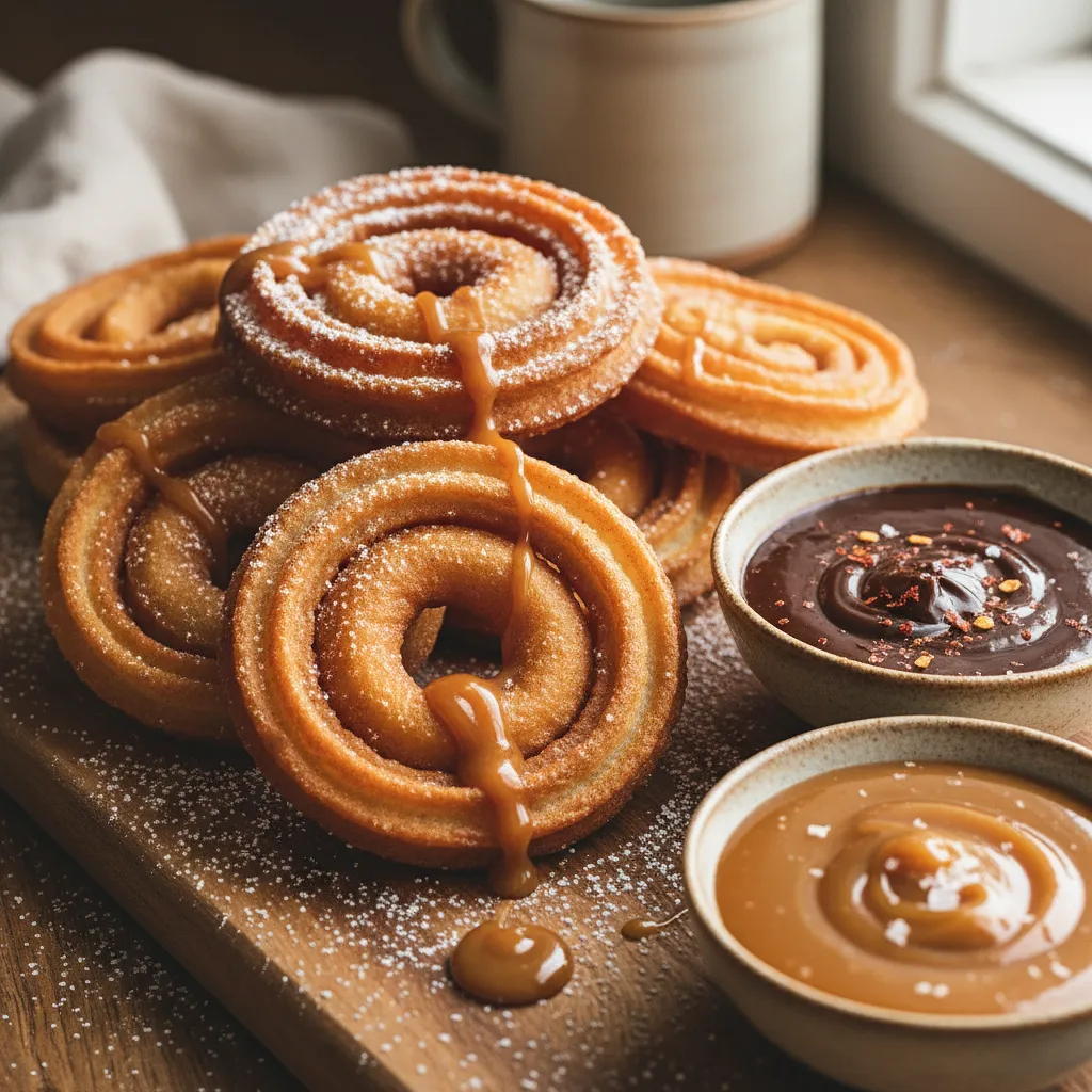Recipe for: Homemade Churros with Chili Chocolate Sauce and Salted Caramel - photo 1