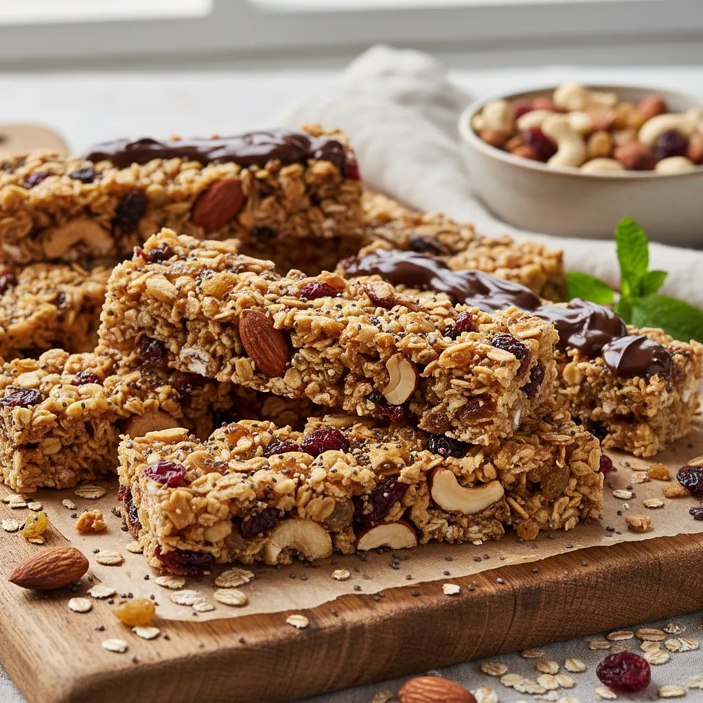 Homemade Muesli Bars with Nuts and Dried Fruits - photo 1