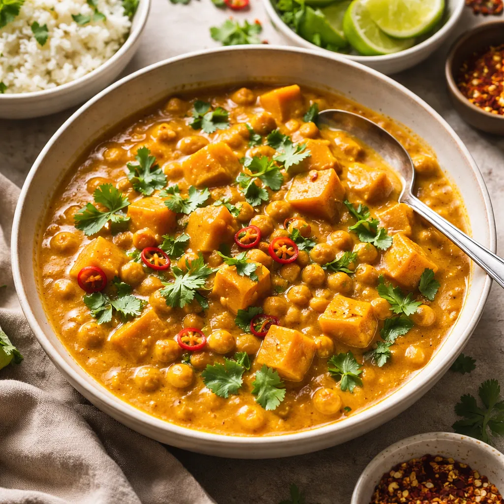 Recipe for: Creamy Pumpkin and Chickpea Curry with a Coconut Touch - photo 1