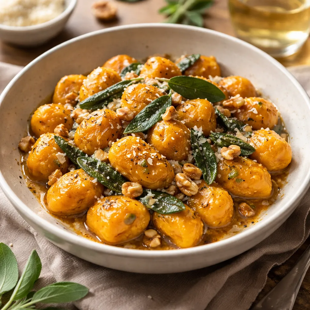 Aksamitne Gnocchi Dyniowe w Maśle Szałwiowym z Orzechami - zdjęcie 1