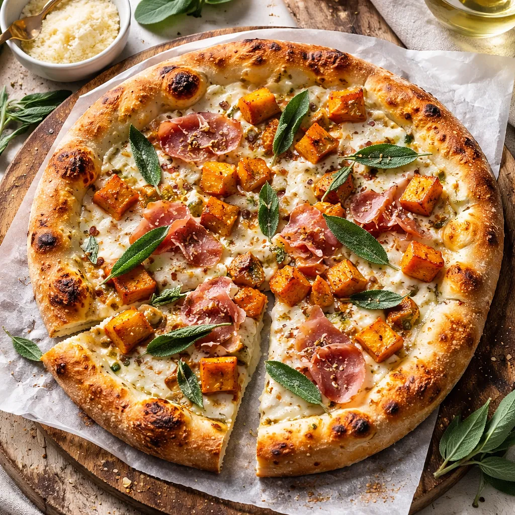 Recipe for: White Pizza with Pumpkin, Sage, and Prosciutto - photo 1