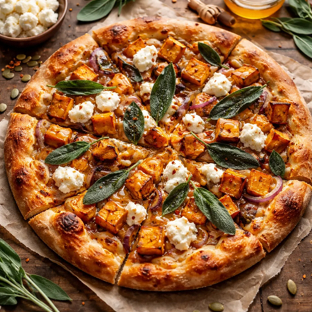 Recipe for: Autumn Pizza with Pumpkin, Sage, and Goat Cheese - photo 1